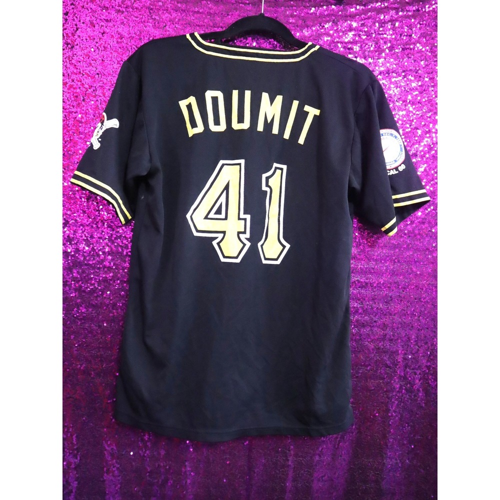 Black Baseball Jersey Small Pittsburgh Pirates Doumit 41 Local 66 2005-2011 - Picture 2 of 7